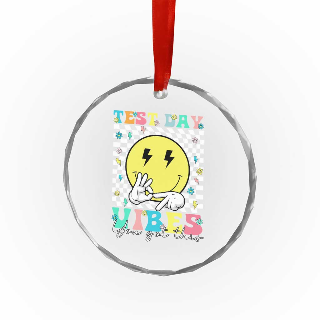 Test Day 67 Meme Crystal Glass Ornament You Got This Testing Teacher Retro Grooves