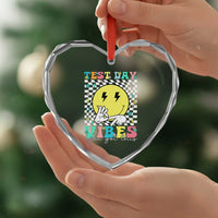 Test Day 67 Meme Heart Crystal Glass Ornament You Got This Testing Teacher Retro Grooves