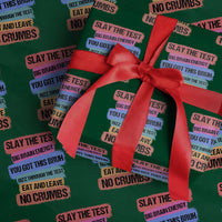 Test Day Wrapping Paper Roll Slay The Test Big Brain Energy Students Spirit