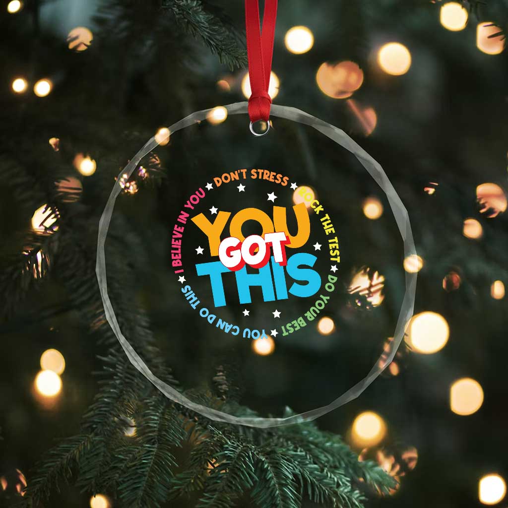 Test Day Teacher Crystal Glass Ornament Rock The Test Dont Stress Just Do Your Best