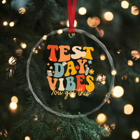 Test Day Vibes Crystal Glass Ornament Teacher Groovy Testing Day Exam