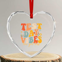 Test Day Vibes Heart Crystal Glass Ornament Teacher Groovy Testing Day Exam