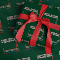 Testicular Injuries in Womens Sports Satirical Graphic Wrapping Paper Roll Dark Humor with Controversial Commentary - Wonder Print Shop