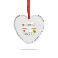 Testing Day Heart Crystal Glass Ornament Try Your Hardest Teachers