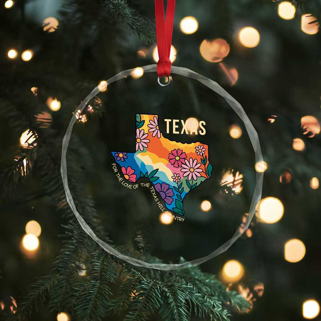 Texas Floral Boho Crystal Glass Ornament For the Love of the Texas Hill Country Southern Pride TS02