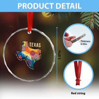 Texas Floral Boho Crystal Glass Ornament For the Love of the Texas Hill Country Southern Pride TS02