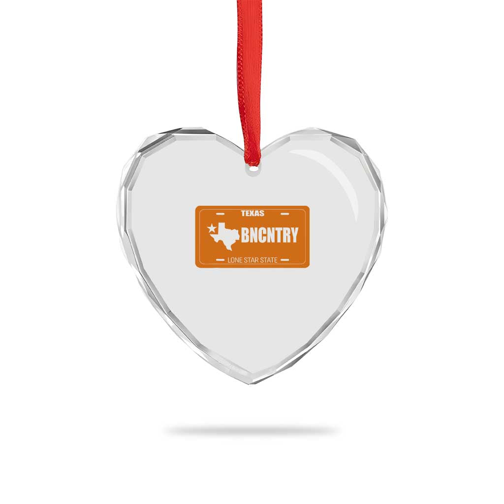 Texas Heart Crystal Glass Ornament Lone Star State Western Cowboy BNCNTRY Country - Wonder Print Shop