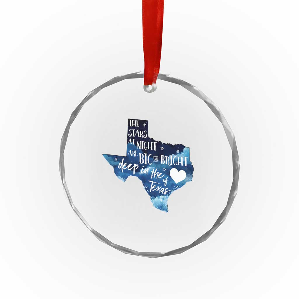 Texas Pride Crystal Glass Ornament The Stars at Night Are Big and Bright TS02