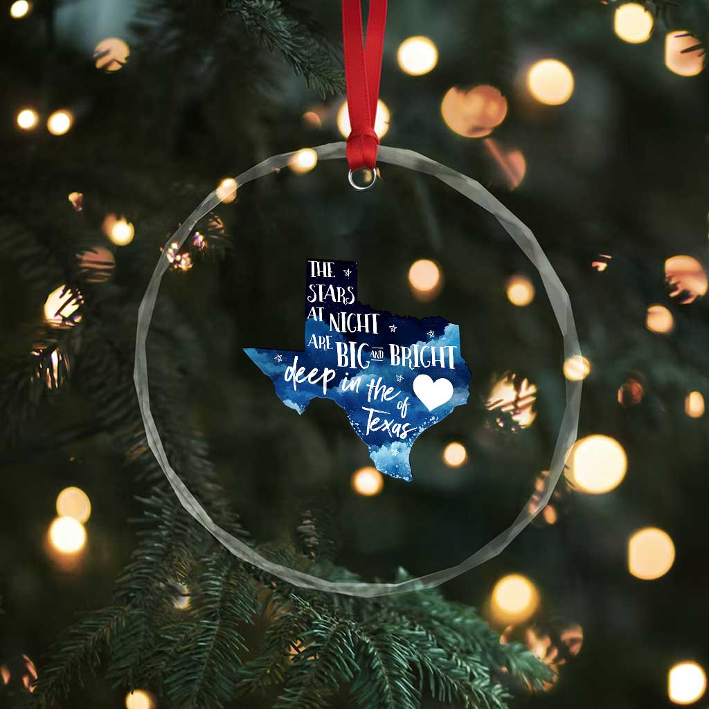 Texas Pride Crystal Glass Ornament The Stars at Night Are Big and Bright TS02
