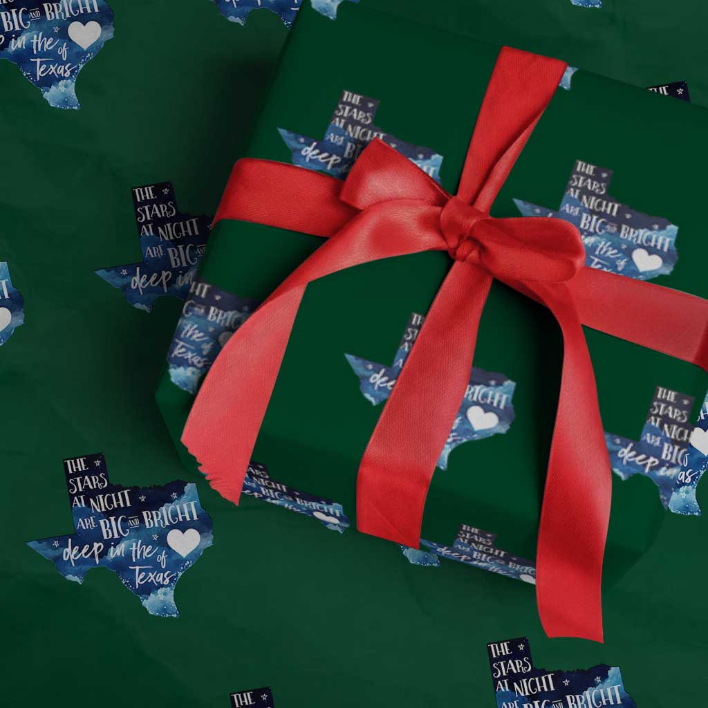 Texas Pride Wrapping Paper Roll The Stars at Night Are Big and Bright - Wonder Print Shop