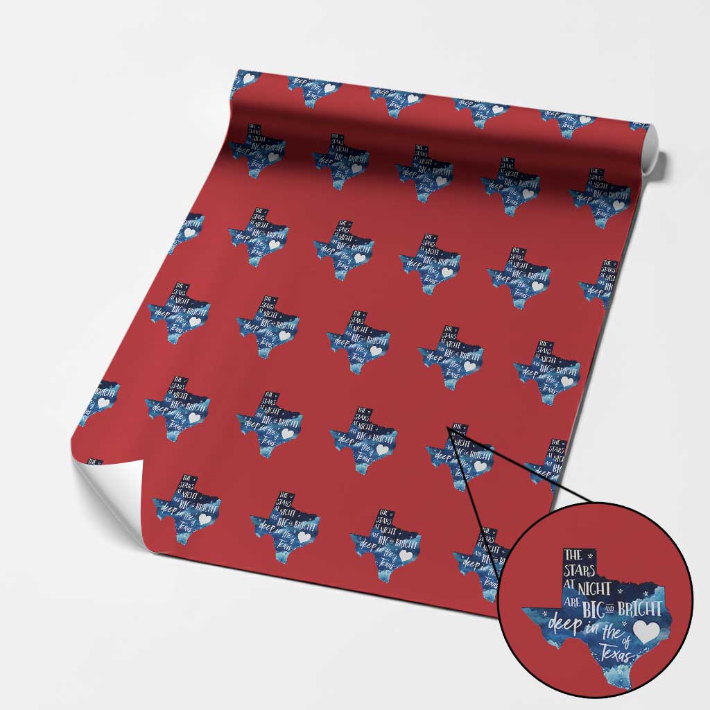 Texas Pride Wrapping Paper Roll The Stars at Night Are Big and Bright - Wonder Print Shop