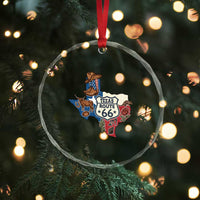 Texas Route Highway 66 Adventure Crystal Glass Ornament Desert Road Trip Graphic