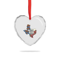 Texas Route Highway 66 Adventure Heart Crystal Glass Ornament Desert Road Trip Graphic
