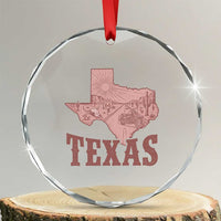 Texas Route Highway 66 Biker Crystal Glass Ornament Vintage Biker Road Trip