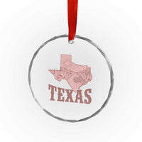 Texas Route Highway 66 Biker Crystal Glass Ornament Vintage Biker Road Trip