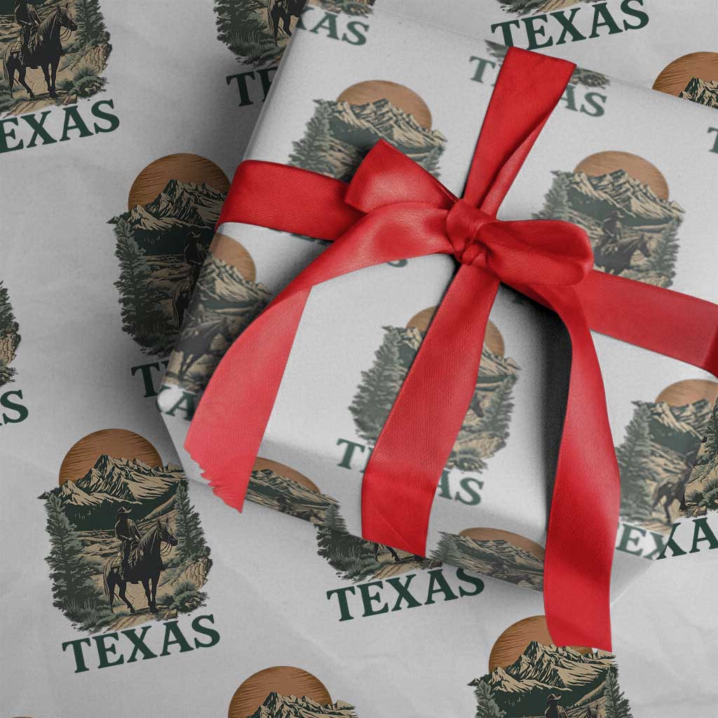 Texas Western Cowboy Life Wrapping Paper Roll Vintage Horse Riding Graphic