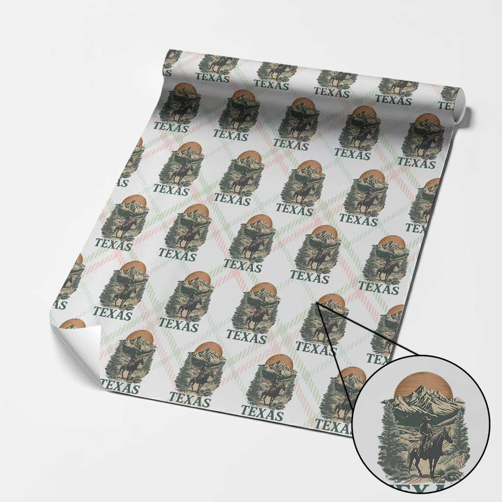 Texas Western Cowboy Life Wrapping Paper Roll Vintage Horse Riding Graphic