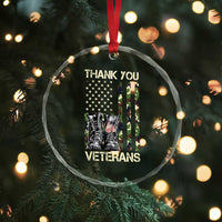 Thank You Veterans Crystal Glass Ornament Camo American Flag Military Supportive Veterans Day - Wonder Print Shop