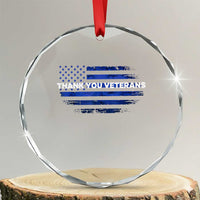 Thank You Veterans Crystal Glass Ornament Never Forget Veterans Day Grunge American Flag - Wonder Print Shop