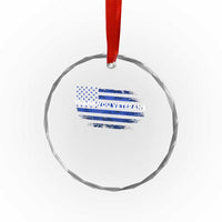 Thank You Veterans Crystal Glass Ornament Never Forget Veterans Day Grunge American Flag - Wonder Print Shop