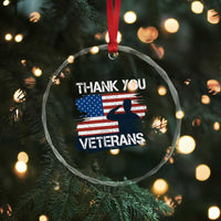 Thank You Veterans Crystal Glass Ornament Never Forget Veterans Military Appreciation US Flag - Wonder Print Shop
