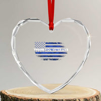 Thank You Veterans Heart Crystal Glass Ornament Never Forget Veterans Day Grunge American Flag - Wonder Print Shop