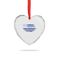 Thank You Veterans Heart Crystal Glass Ornament Never Forget Veterans Day Grunge American Flag - Wonder Print Shop