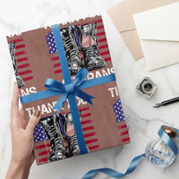 Thank You Veterans Wrapping Paper Roll American Flag Military Supportive Veterans Day - Wonder Print Shop
