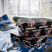 Thank You Veterans Wrapping Paper Roll Patriotic Veterans Day Grunge USA Flag Heart - Wonder Print Shop