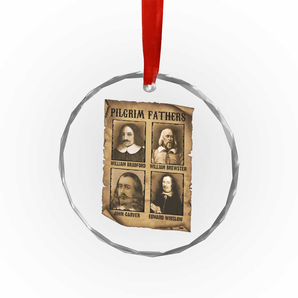 Thanksgiving Pilgrim Fathers Crystal Glass Ornament Plymouth Colony Massachusetts History - Wonder Print Shop