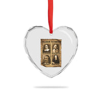 Thanksgiving Pilgrim Fathers Heart Crystal Glass Ornament Plymouth Colony Massachusetts History - Wonder Print Shop
