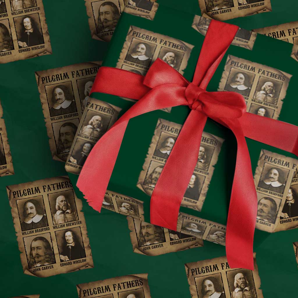 Thanksgiving Pilgrim Fathers Wrapping Paper Roll Plymouth Colony Massachusetts History - Wonder Print Shop