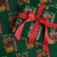 Thanksgiving Tis The Season Wrapping Paper Roll American Football Pumpkin Fall Season - Wonder Print Shop
