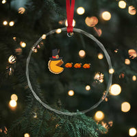 Thanksgiving Video Game Crystal Glass Ornament Pumpkin Pie Eating Turkey Gamer Patch Day - Wonder Print Shop