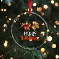 Thanksgiving Xmas Crystal Glass Ornament Merry Thankmas Santa Turkey TS09
