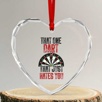 That One Dart That Just Hates You Heart Crystal Glass Ornament Funny Dartist Gift - Wonder Print Shop