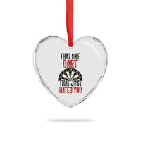 That One Dart That Just Hates You Heart Crystal Glass Ornament Funny Dartist Gift - Wonder Print Shop