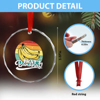 That's Bananas Crystal Glass Ornament Funny Banana Lover Saying - Wonder Print Shop