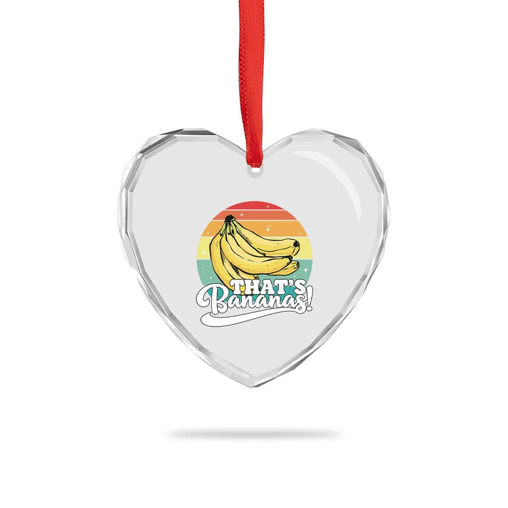 That's Bananas Heart Crystal Glass Ornament Funny Banana Lover Saying - Wonder Print Shop