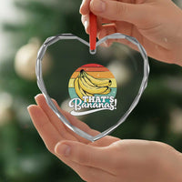 That's Bananas Heart Crystal Glass Ornament Funny Banana Lover Saying - Wonder Print Shop