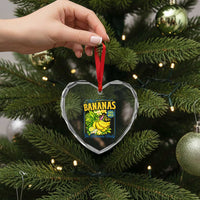 That's Bananas Heart Crystal Glass Ornament Funny Banana Summer Fruit Food Pun