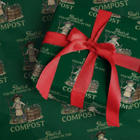 That's It You're Going in the Compost Wrapping Paper Roll Funny Frog Gardener Meme