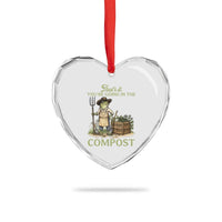 That's It You're Going in the Compost Heart Crystal Glass Ornament Funny Frog Gardener Meme