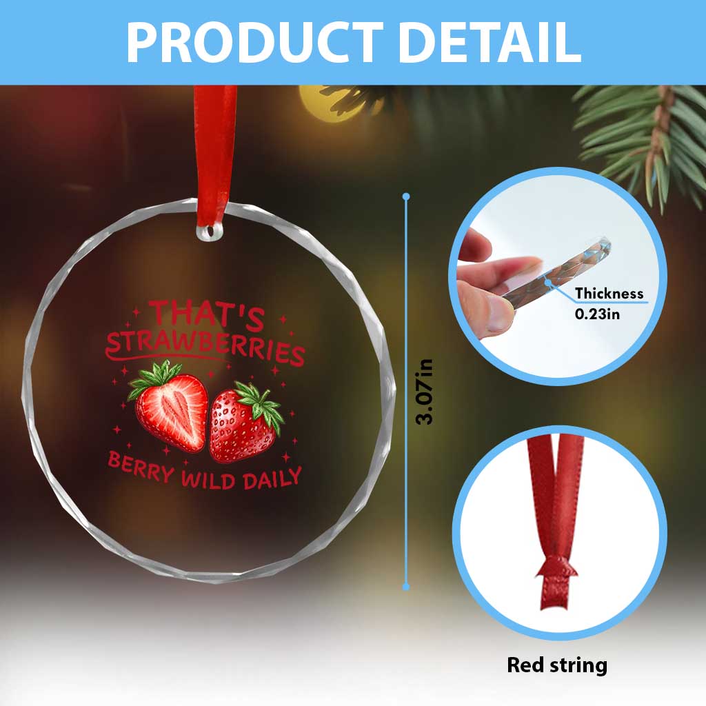 That’s Strawberries Crystal Glass Ornament Summer Fruit Festival