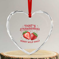 That’s Strawberries Heart Crystal Glass Ornament Summer Fruit Festival