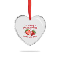 That’s Strawberries Heart Crystal Glass Ornament Summer Fruit Festival