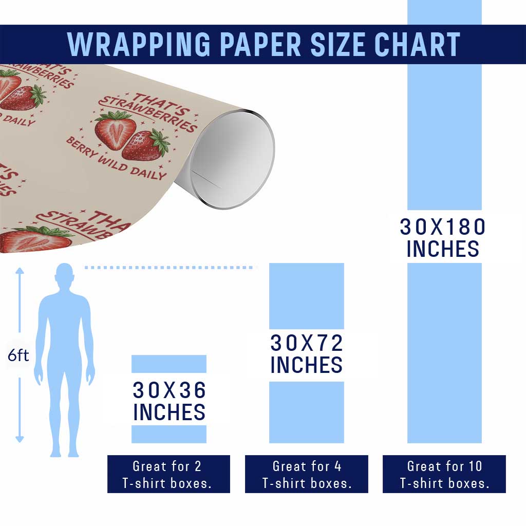 That’s Strawberries Wrapping Paper Roll Summer Fruit Festival