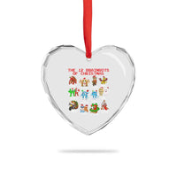 The 12 Brainrots of Christmas Heart Crystal Glass Ornament Funny Cursed Meme Holiday Gag Gift - Wonder Print Shop