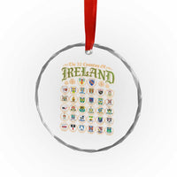 The 32 Counties Of Ireland Crystal Glass Ornament Irish Pride Heritage Vintage Celtic Shamrock