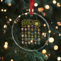 The 32 Counties Of Ireland Crystal Glass Ornament Irish Pride Heritage Vintage Celtic Shamrock